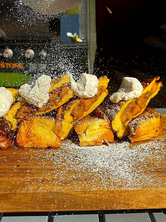 Bourbon Peach Stuffed French Toast