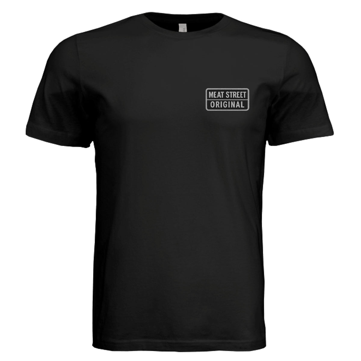 Meat Street USA Sons of BBQ shirt, black, front view